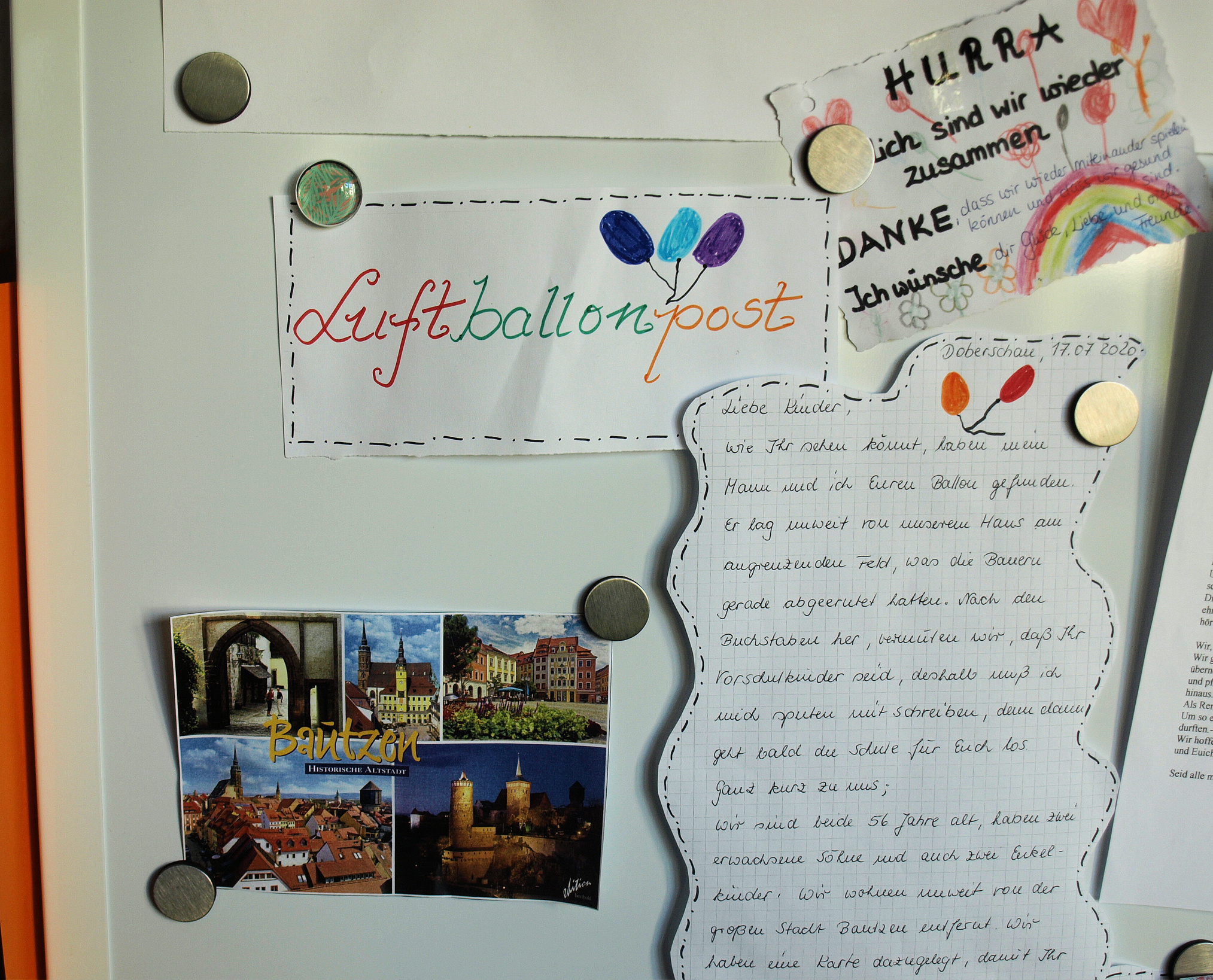 Luftballonpost Kiga Steinwiesen