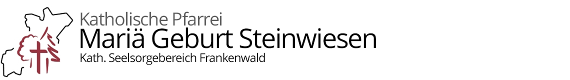 Grafik im Kopf der Homepage der Pfarrei Steinwiesen mit Verlinkung